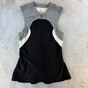 Orca Triathlon Race Top Women's XL Sleeveless 1/2 Zip Black Gray VD001